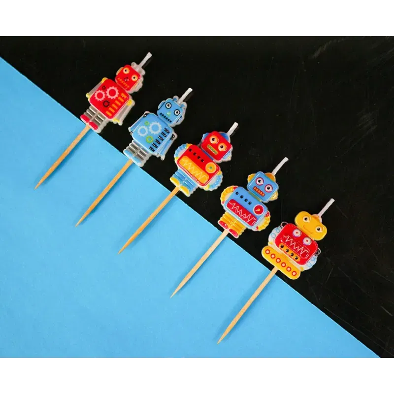 Świeczki pikery Robot, 5 szt. Świeczki pikery Robot, 5 szt.