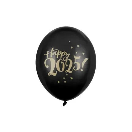 Balony Sylwestrowe Happy 2025 30cm 6 szt.