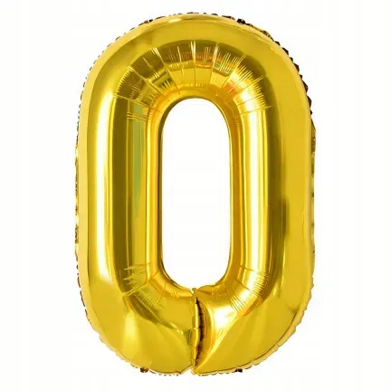 Balon Foliowy Złoty "0" 1m