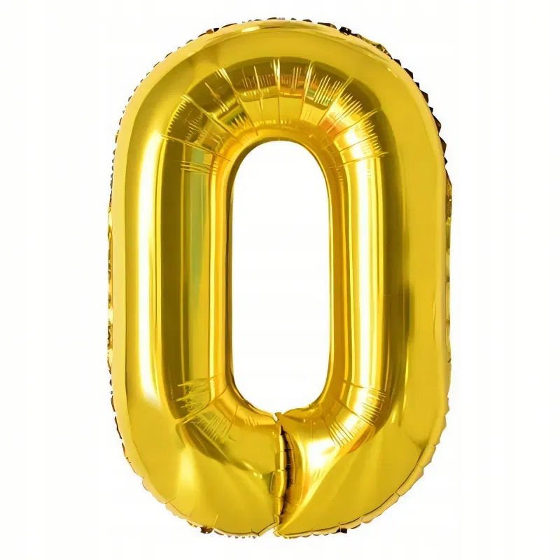 Balon Foliowy Złoty "0" 1m