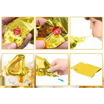 Balon Foliowy Złoty "0" 1m Balon Foliowy Złoty "0" 1m