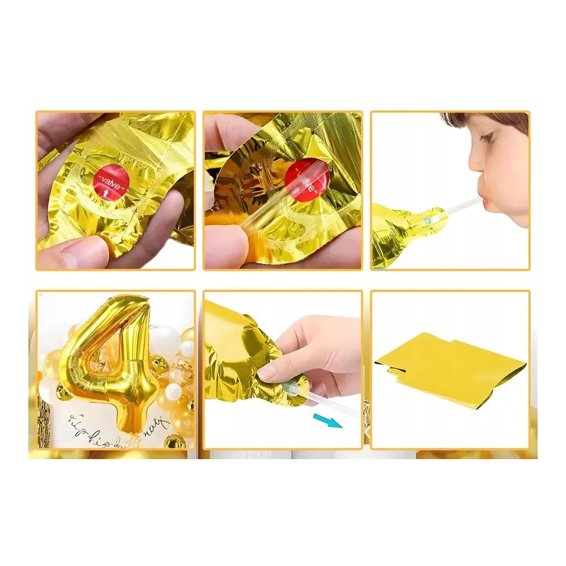 Balon Foliowy Złoty "0" 1m Balon Foliowy Złoty "0" 1m