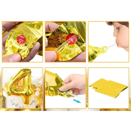 Balon Foliowy Złoty "2" 1m Balon Foliowy Złoty "2" 1m