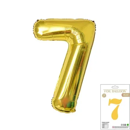 Balon Foliowy Złoty "7" 1m Balon Foliowy Złoty "7" 1m