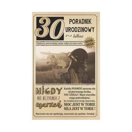 Kartka Urodzinowa 30 Urodziny, Chłopiec z samolotem, 13x20,5 cm