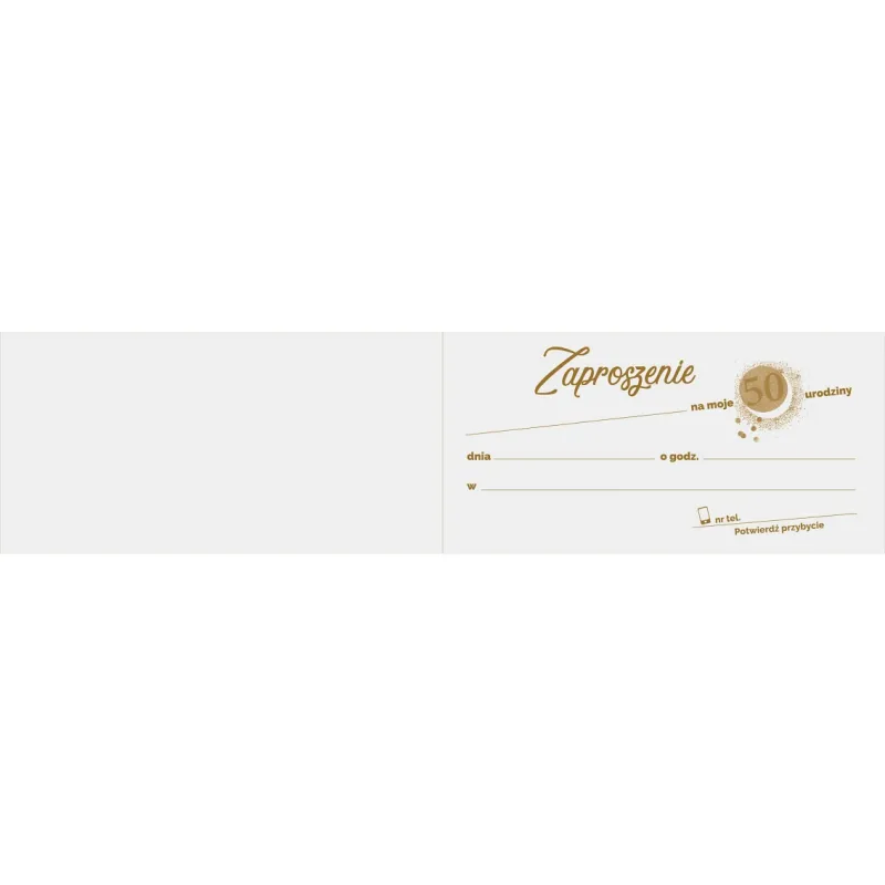 Zaproszenie na 50 Urodziny, Para, 17x8,5 cm, 10 szt. Zaproszenie na 50 Urodziny, Para, 17x8,5 cm, 10 szt.