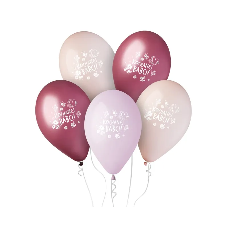 Balony Premium Hel Kochanej Babci, 13 cali 5 szt.