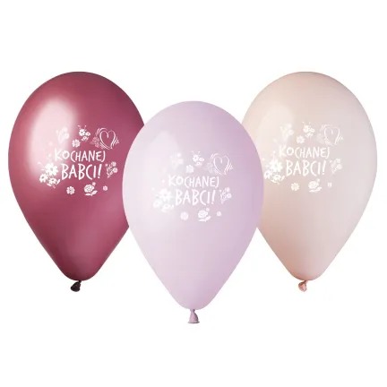 Balony Premium Hel Kochanej Babci, 13 cali 5 szt. Balony Premium Hel Kochanej Babci, 13 cali 5 szt.