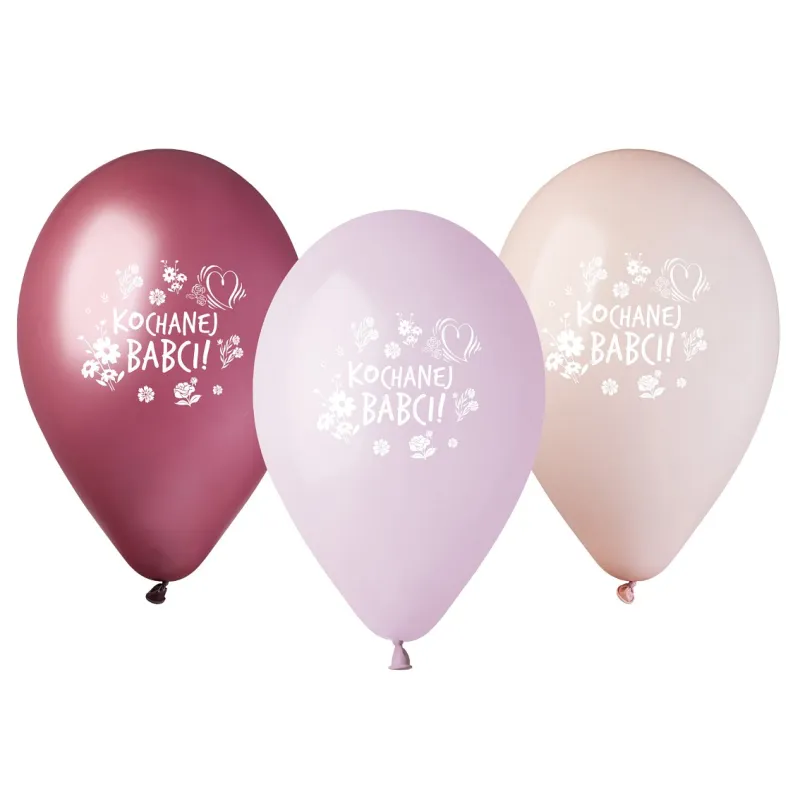 Balony Premium Hel Kochanej Babci, 13 cali 5 szt. Balony Premium Hel Kochanej Babci, 13 cali 5 szt.