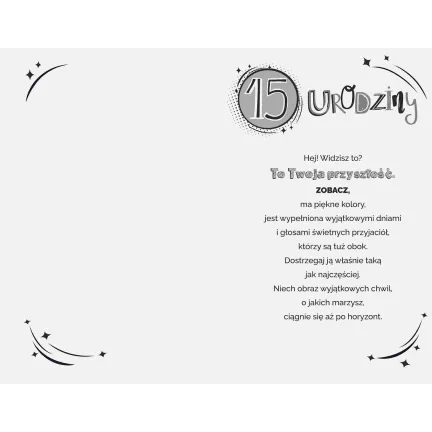 Kartka Urodzinowa 15 Urodziny, Dziewczyna