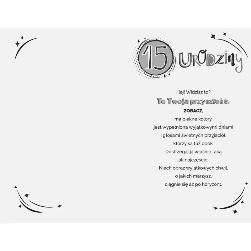 Kartka Urodzinowa 15 Urodziny, Dziewczyna