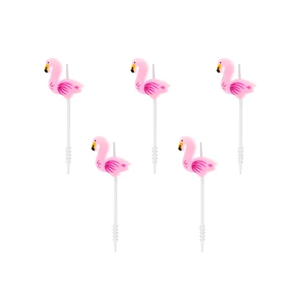 Świeczki urodzinowe Flamingi, 3cm/ 5szt.