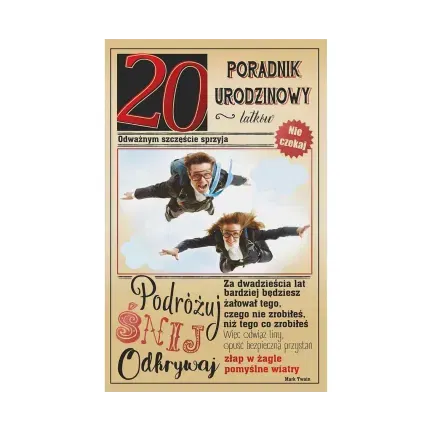Kartka Urodzinowa 20 Urodziny, Para na spadochronie