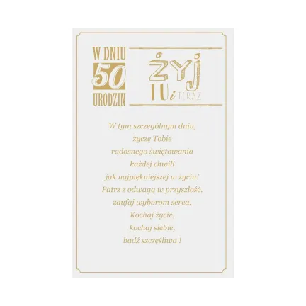 Kartka Urodzinowa 50 Urodziny, Kobieta z filiżanką