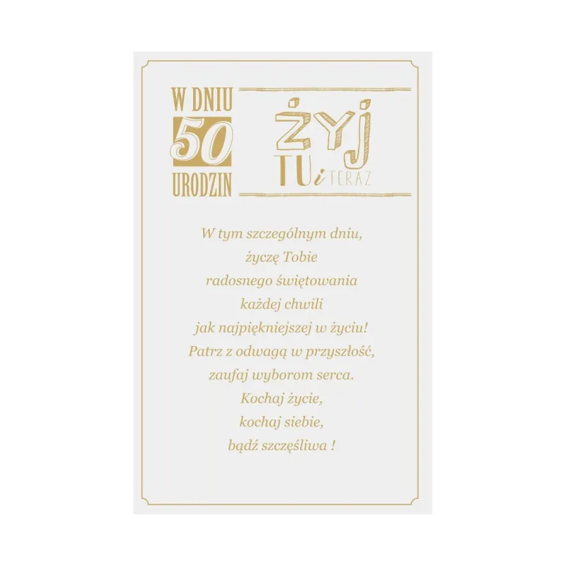 Kartka Urodzinowa 50 Urodziny, Kobieta z filiżanką