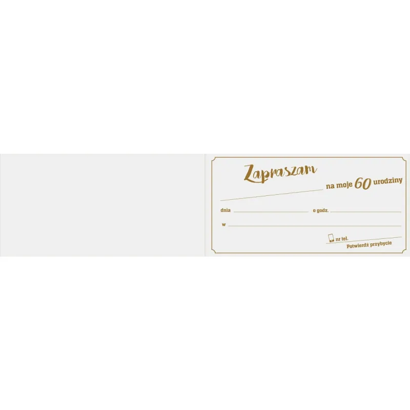 Zaproszenie na 60 Urodziny Para 10 szt.