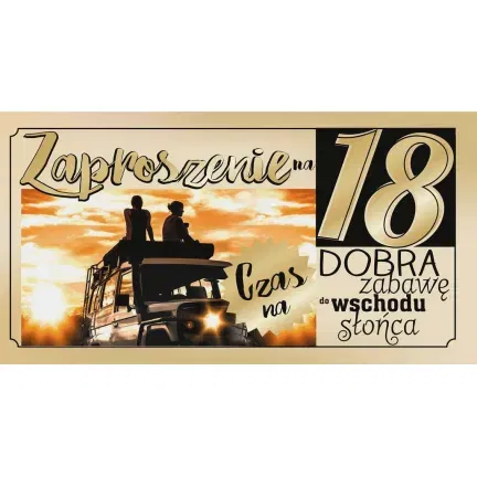 Zaproszenie na 18 Urodziny podróżnicy 10 szt.