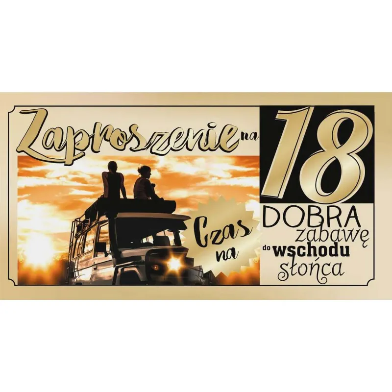 Zaproszenie na 18 Urodziny podróżnicy 10 szt.