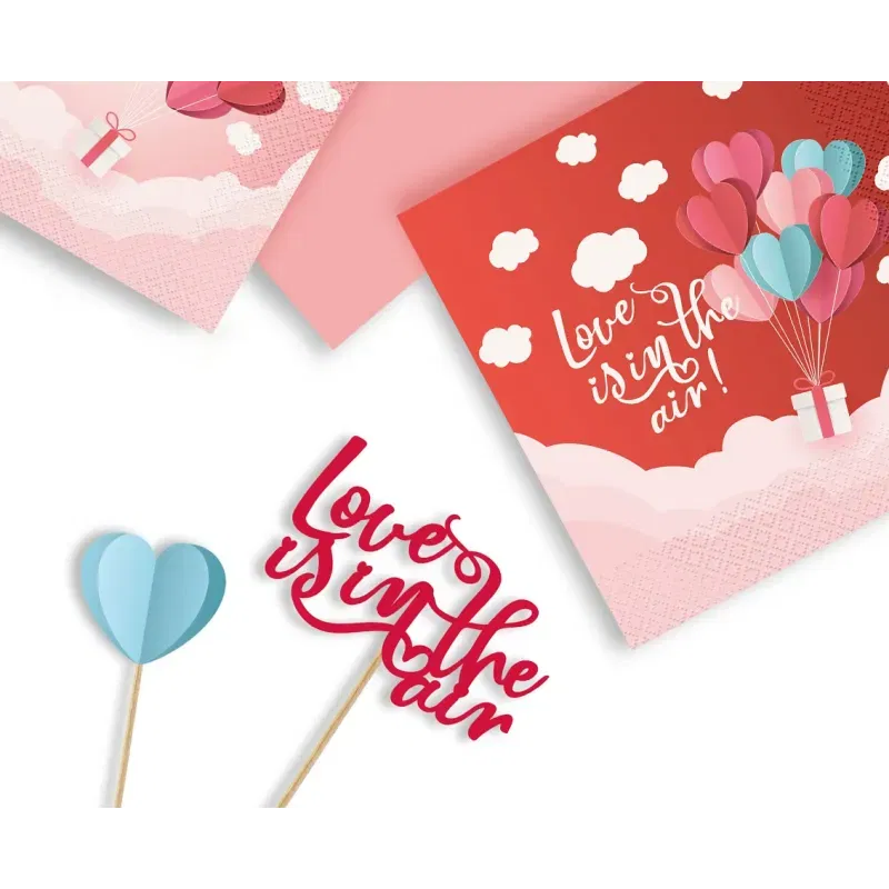 Serwetki Kolekcja Love Is In The Air czerwone, 33x33 cm 20 szt.