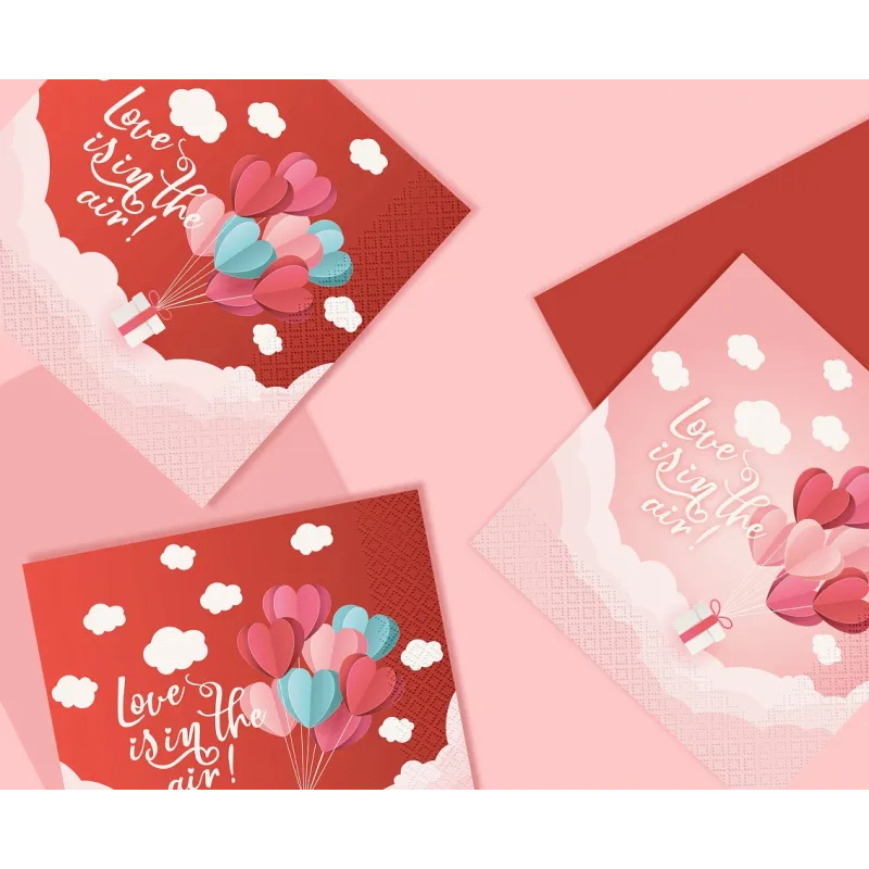 Serwetki Kolekcja Love Is In The Air czerwone, 33x33 cm 20 szt.