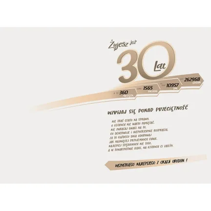 Kartka Urodzinowa 30 Urodziny, Liczby Kartka Urodzinowa 30 Urodziny, Liczby