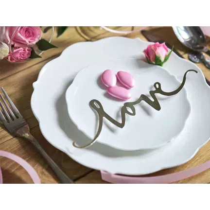 Dekoracje papierowe Love, srebrny, 6x20cm