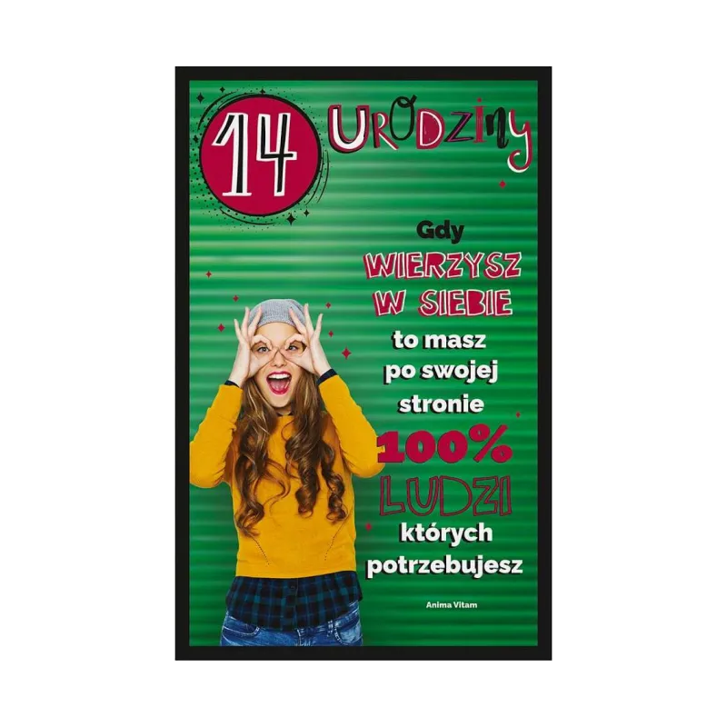 Kartka Urodzinowa 14 Urodziny, Dziewczyna
