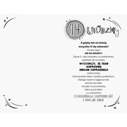 Kartka Urodzinowa 14 Urodziny, Dziewczyna