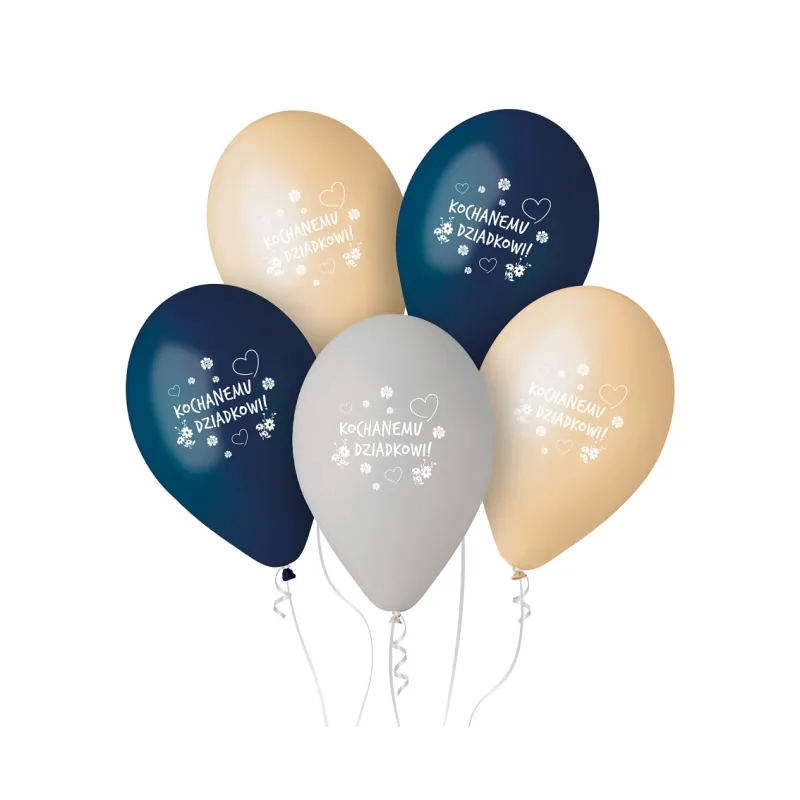 Balony Premium Hel Kochanemu Dziadkowi, 13 cali 5 szt.