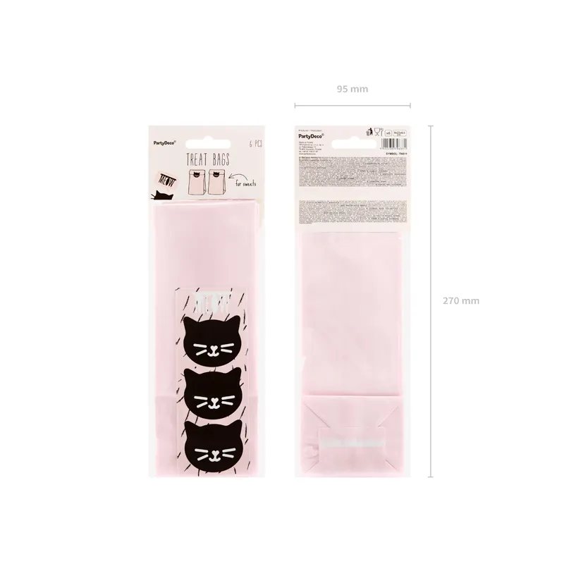Torebki na słodycze Kotek, 8x18x6cm Torebki na słodycze Kotek, 8x18x6cm