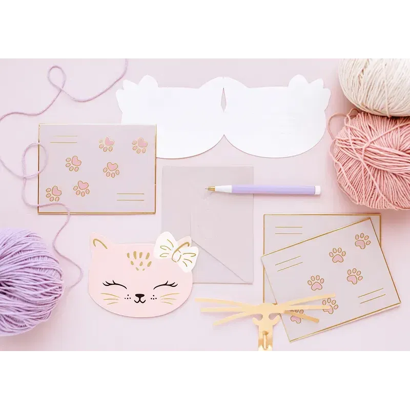 Zaproszenia Kotki, 13 x 10cm 6 szt. Zaproszenia Kotki, 13 x 10cm 6 szt.