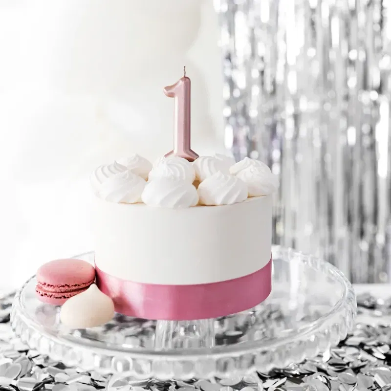 Świeczka cyfra rose gold 1