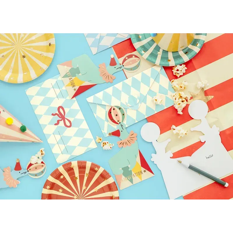 Zaproszenia urodzinowe Foka, 8.5x18.5 cm 6szt.