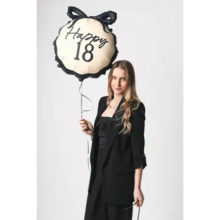 Balon foliowy pastylka Happy Osiemnastka ''18'' 47,5x45 cm