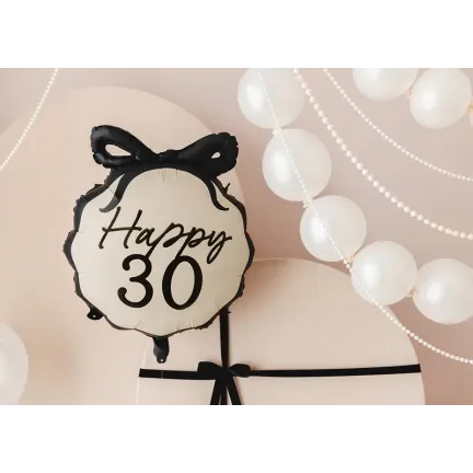 Balon foliowy pastylka Happy trzydziestka ''30'' 47,5x45 cm Balon foliowy pastylka Happy trzydziestka ''30'' 47,5x45 cm