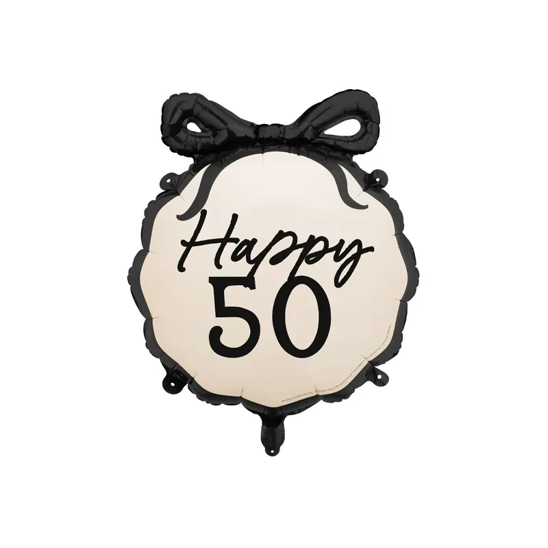 Balon foliowy pastylka Happy pięćdziesiątka ''50'' 47,5x45 cm