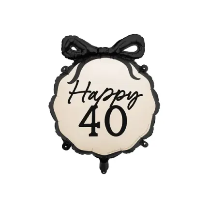Balon foliowy pastylka Happy czterdziestka ''40'" 47,5x45 cm