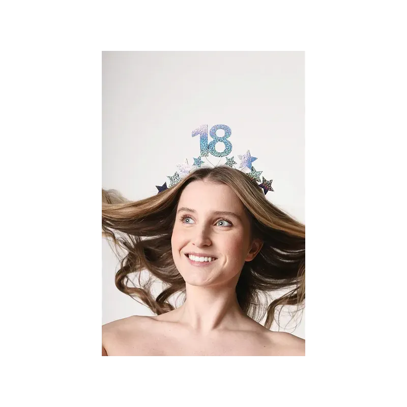 Opaska z gwiazdkami na osiemnastkę 18 srebrna Opaska z gwiazdkami na osiemnastkę 18 srebrna