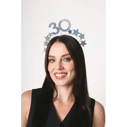 Opaska z gwiazdkami na trzydziestkę 30 srebrna Opaska z gwiazdkami na trzydziestkę 30 srebrna