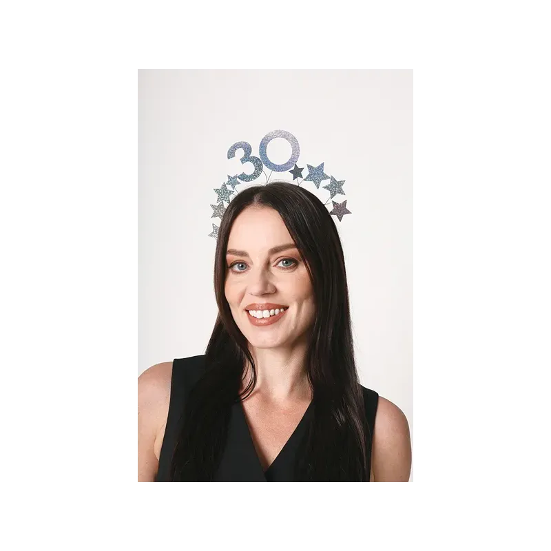 Opaska z gwiazdkami na trzydziestkę 30 srebrna Opaska z gwiazdkami na trzydziestkę 30 srebrna