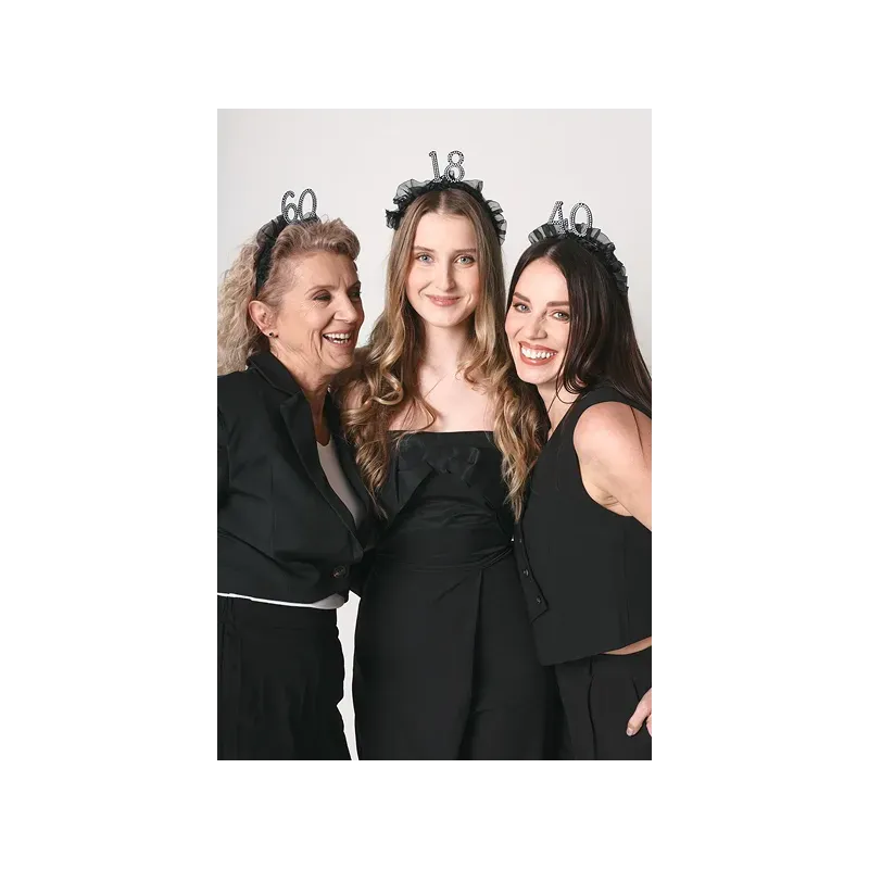 Opaska na osiemnastkę ''18'' z falbanką i perełkami Opaska na osiemnastkę ''18'' z falbanką i perełkami