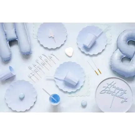 Słomki plastikowe 23 cm błękitne 12szt.