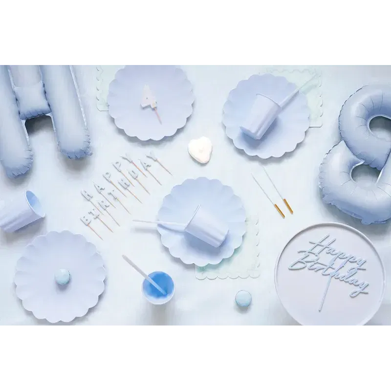 Słomki plastikowe 23 cm błękitne 12szt.