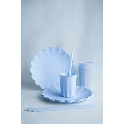 Słomki plastikowe 23 cm błękitne 12szt.