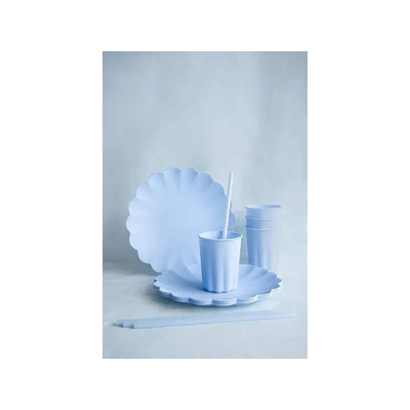 Słomki plastikowe 23 cm błękitne 12szt.