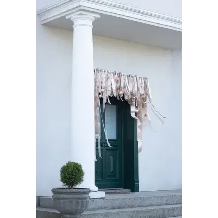 Tasiemka satynowa, zimny złoty 38mm/25m