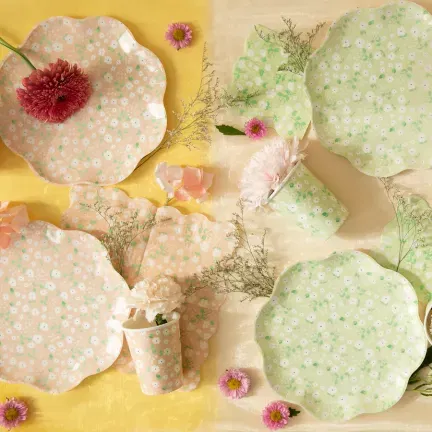 Talerzyk papierowy Łąka 9cali 6szt. zestaw