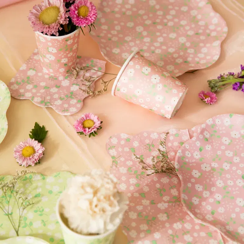 Talerzyk papierowy Łąka 9cali 6szt. zestaw