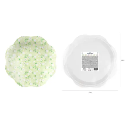 Talerzyk papierowy Łąka 9cali 6szt. zestaw