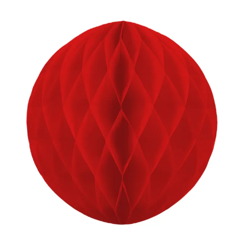 Kula bibułowa Honeycomb czerwona 20 cm